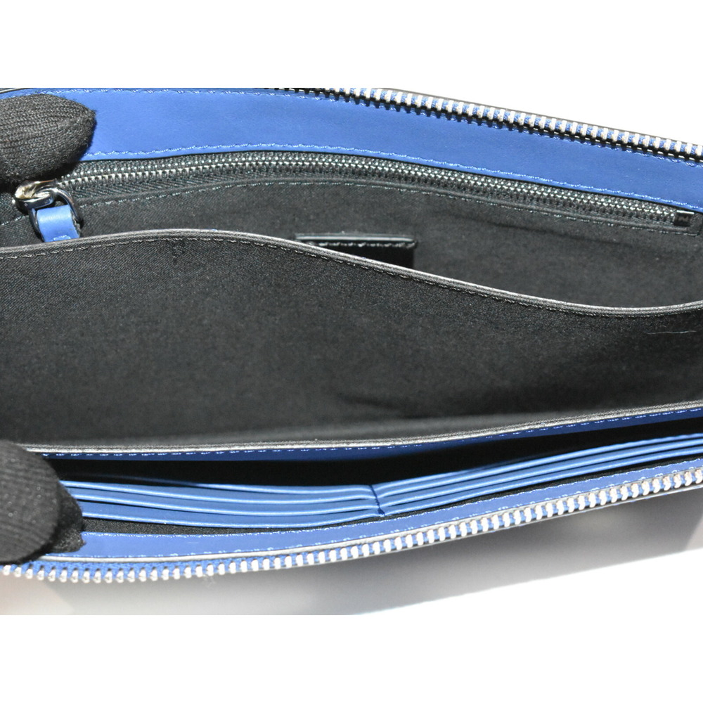 Fendi Clutch Shoulder Compact Bugs Cool Bag Blue Eye Leather - Picture 6 of 7